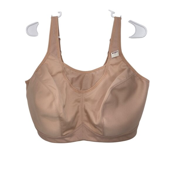 Glamorise Womens Beige High Support Sport Bra Size 44D Moisture-Wicking Fabric - Picture 10 of 11